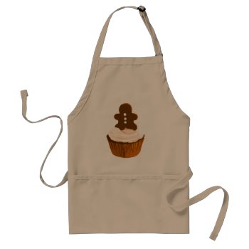 Gingerbread Man Cupcakes Adult Apron by styleuniversal at Zazzle