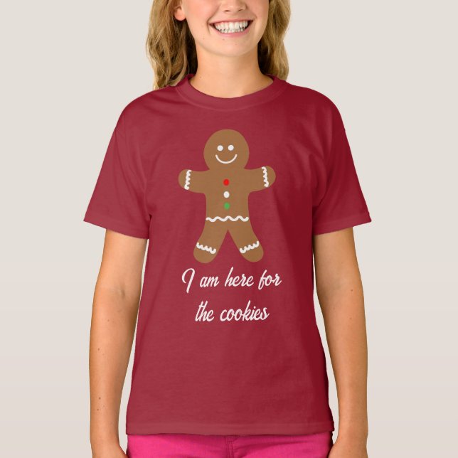 Gingerbread Man Custom Funny Christmas T-Shirt (Front)