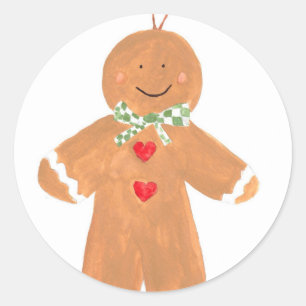 Gingerbread man Cute Christmas food cookies Classic Round Sticker