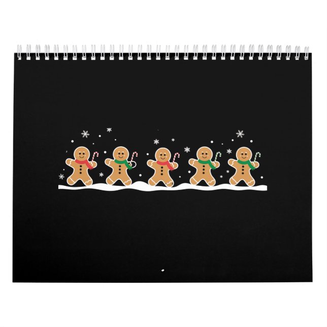 Gingerbread Man Cute Christmas Holiday Baker  Calendar (Cover)