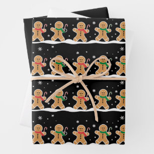 Gingerbread Man Cute Christmas Holiday Baker Wrapping Paper Sheets