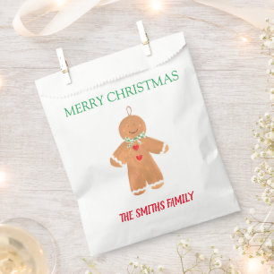 Gingerbread man Cute Christmas Treat Party Cookies Favor Bag