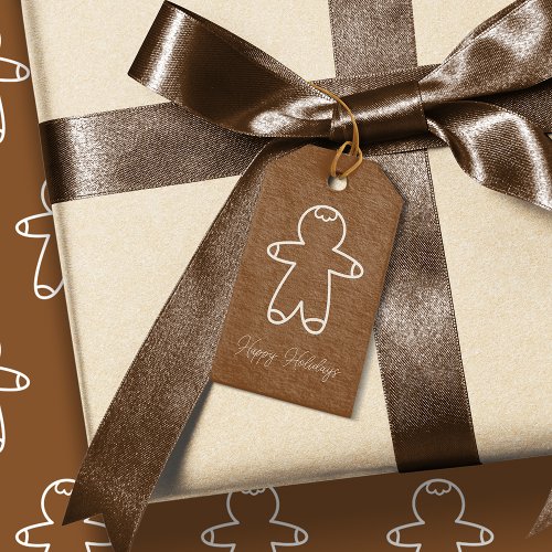 Gingerbread Man Dark Brown 965324 Holiday Gift Tags