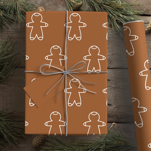 Gingerbread Man Dark Brown 965324 Wrapping Paper