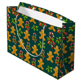 Gingerbread Man Design Large Gift Bag