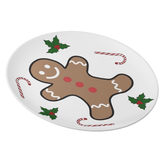 Gingerbread man dinner plate (Right Side)