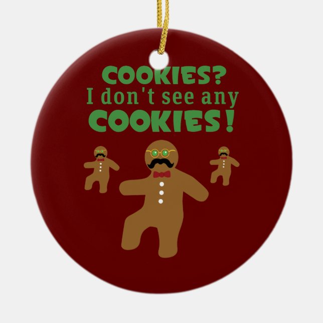 Gingerbread Man Disguise Ceramic Ornament (Front)
