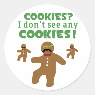 Gingerbread Man Disguise Classic Round Sticker