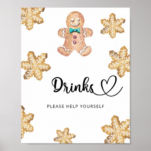 Gingerbread man _ Drinks help yourself  Poster