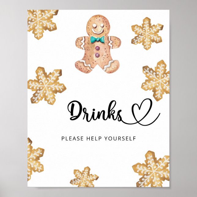 Gingerbread man - Drinks help yourself  Poster (Front)