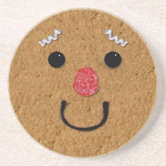 Gingerbread Man Face Coaster (Front)