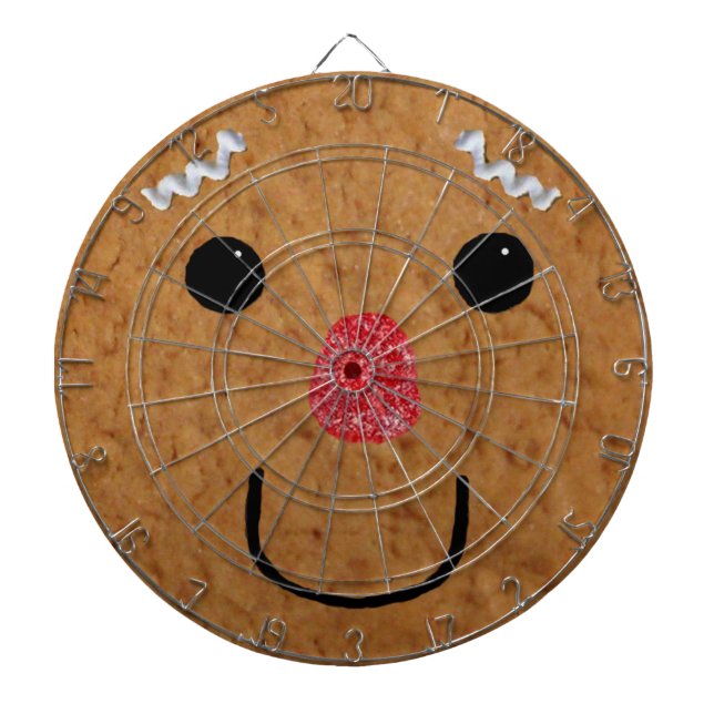 Gingerbread Man Face Dartboard (Front)