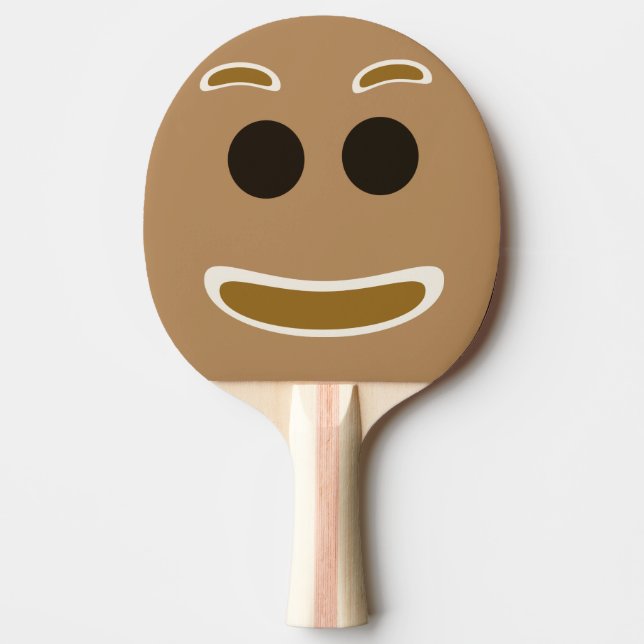 Gingerbread Man Face Ping Pong Paddle (Front)