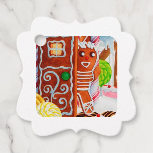GINGERBREAD MAN Fancy Square Gift Tags
