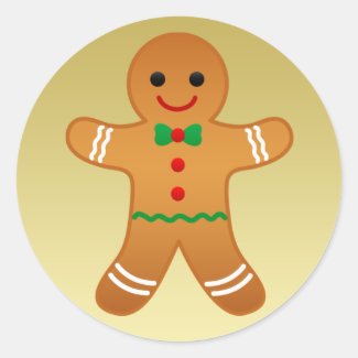 Gingerbread Man | Faux Gold Christmas Sticker