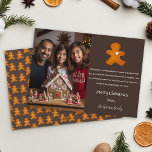 Gingerbread Man Festive Minimal 1 Photo Christmas Holiday Card<br><div class="desc">This simple,  classic hand drawn gingerbread man photo holiday card in a brown color way is a sweet way to send your Christmas holiday greetings.</div>