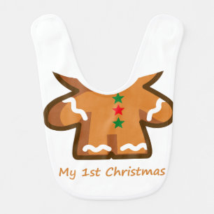 Gingerbread Man First Christmas Baby Fun Bib
