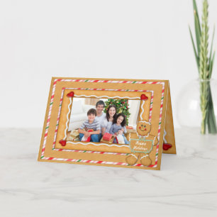 Gingerbread Man Folded Photo Christmas Holiday Card