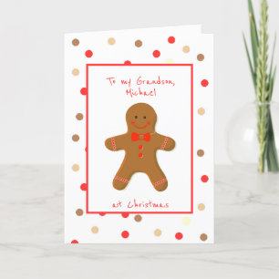 Gingerbread Man for Grandson Holiday Card
