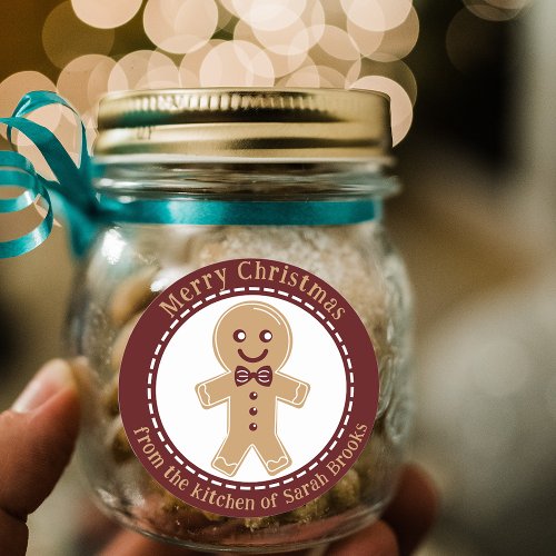 Gingerbread Man From The Christmas Kitchen Of  Classic Round Sticker