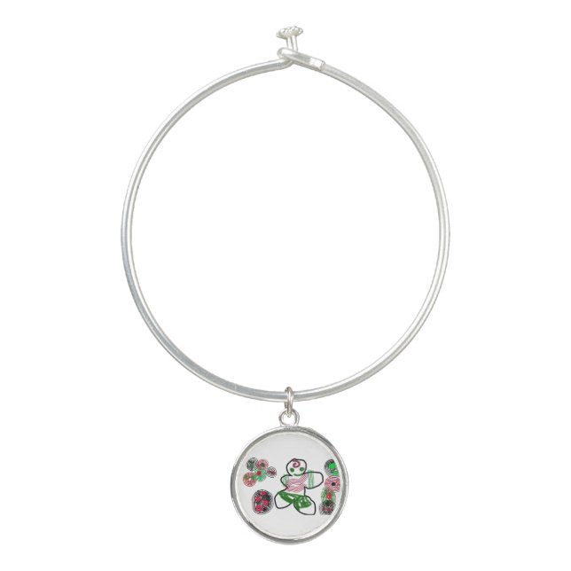 Gingerbread man fun  bangle bracelet (Front)