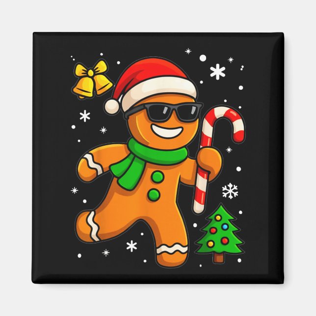 Gingerbread Man Funny Christmas Cookie Costume Bak Magnet (Front)