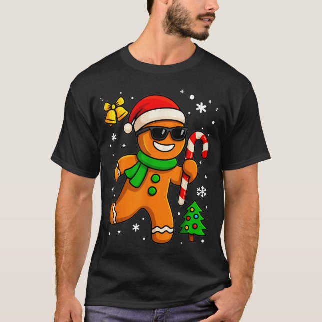 Gingerbread Man Funny Christmas Cookie Costume Bak T-Shirt (Front)