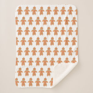 Gingerbread man gift Christmas Cute Xmas Sherpa Blanket
