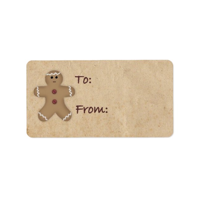 Gingerbread Man Gift Label (Front)
