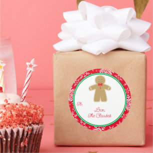 Gingerbread Man Gift Tag Christmas Sticker