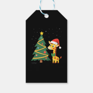 Gingerbread Man Giraffe Santa Hat Christmas Tree T Gift Tags