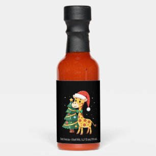 Gingerbread Man Giraffe Santa Hat Christmas Tree T Hot Sauces