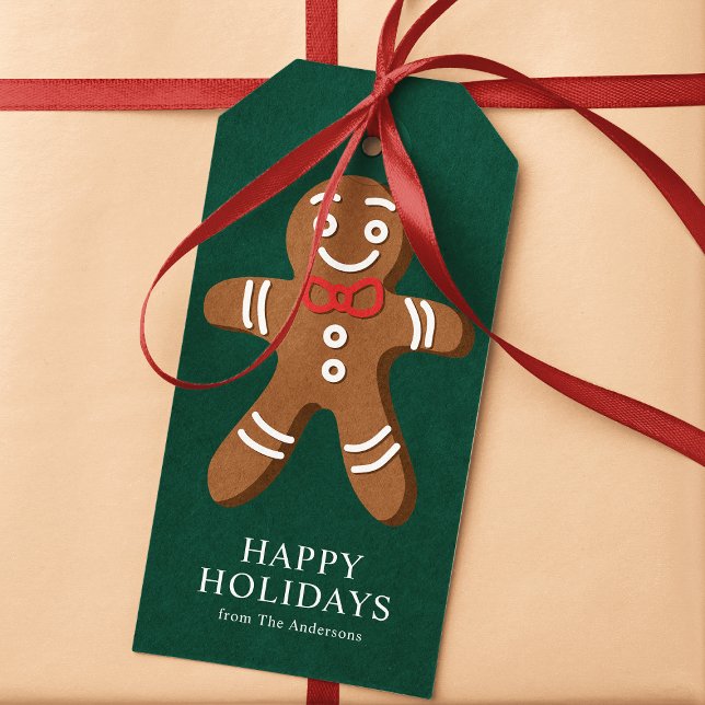 Gingerbread Man Green Christmas Gift Tags (Creator Uploaded)