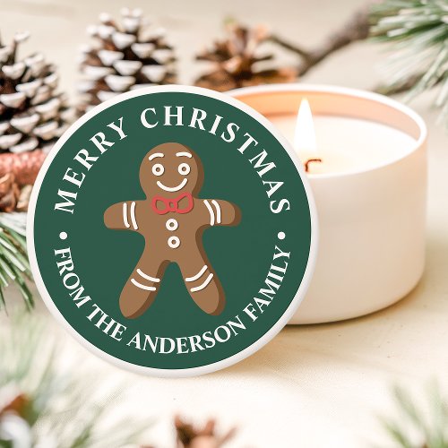 Holiday And Seasonal 12 Gingerbread Man Green Merry Christmas Mini Candle Favors