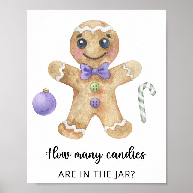 Gingerbread man - guess how many candies poster (Front)