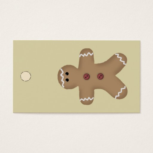 Customizable Gingerbread Man Hang Tag or Gift Tag Business Card