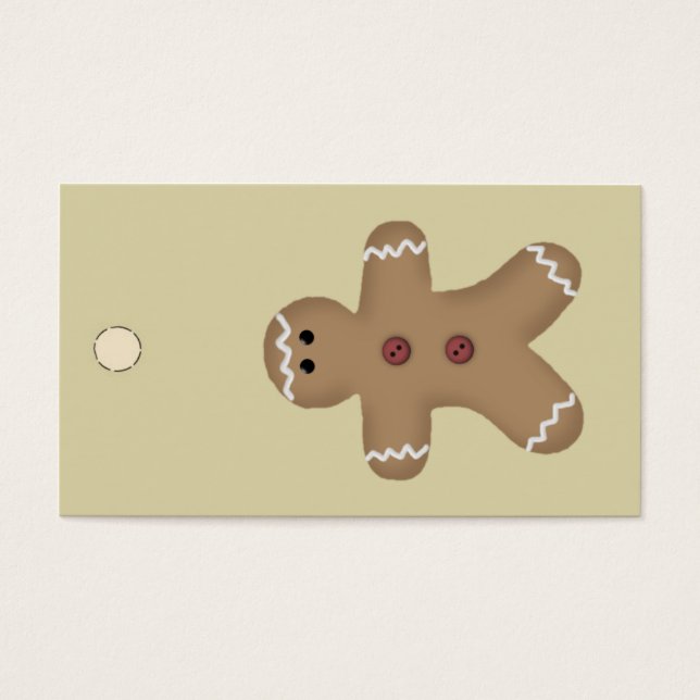 Gingerbread Man Hang Tag or Gift Tag (Front)