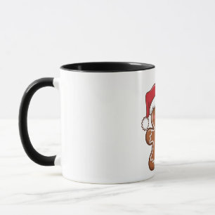 Gingerbread Man Holding Matcha Drink Christmas Mug