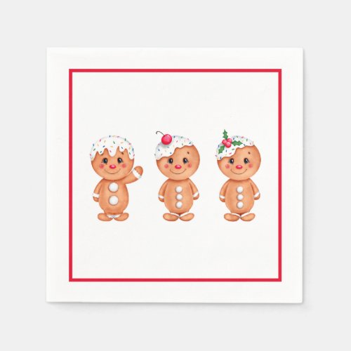 Gingerbread Man Holiday Festive Christmas Seasonal Napkins