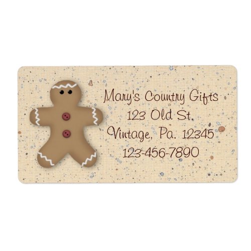 Gingerbread Man Holiday Label
