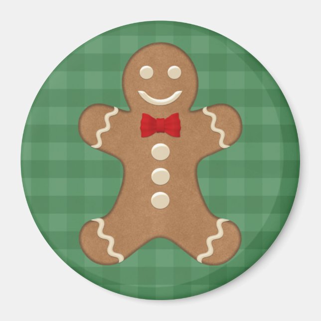 Gingerbread Man Holiday Magnet (Front)