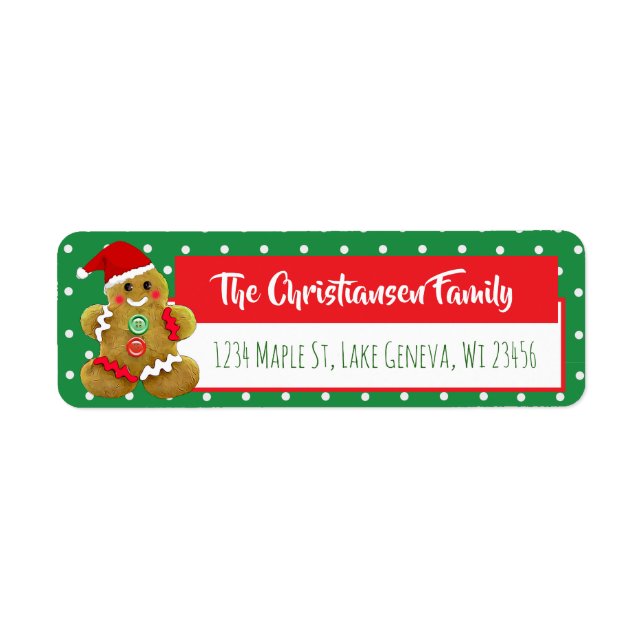 Gingerbread Man Holiday Whisical Christmas Label (Front)