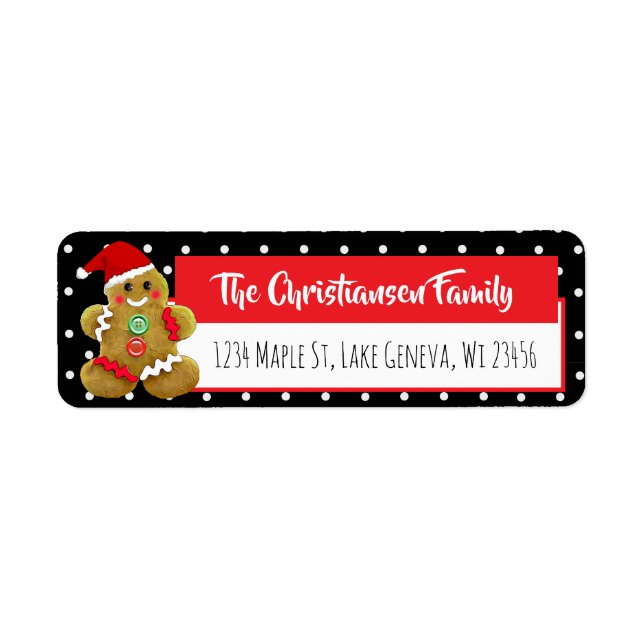 Gingerbread Man Holiday Whisical Christmas Label (Front)