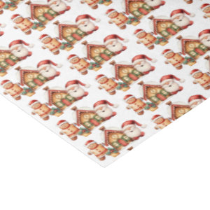 Gingerbread Man House Santa Hollies Tissue Paper