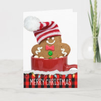 Gingerbread man in red mug