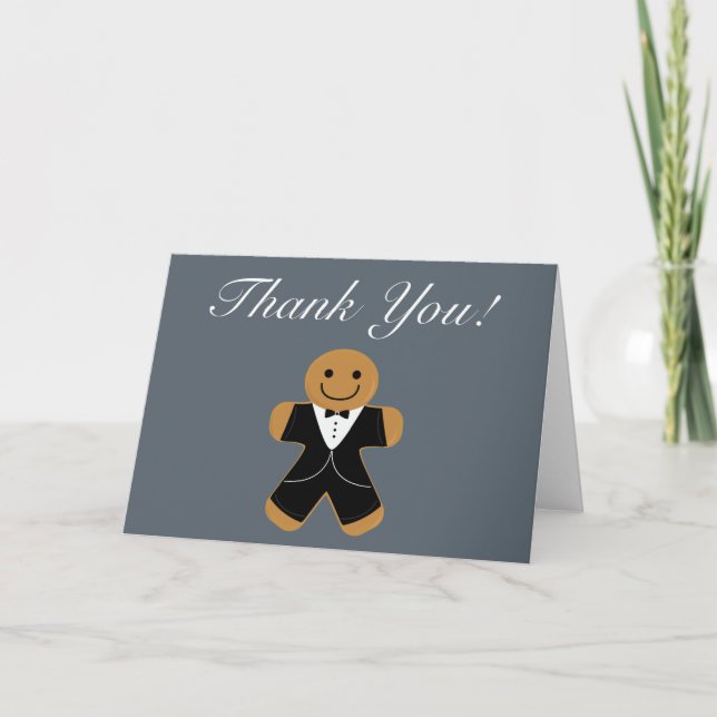Gingerbread Man in Tuxedo thank you (Front)