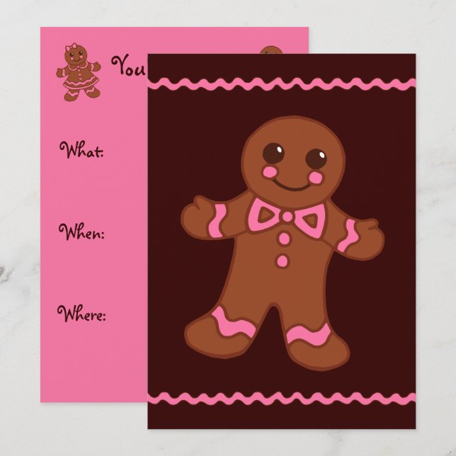 Gingerbread Man Invitations (Front/Back)