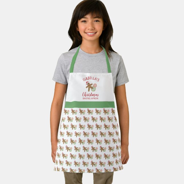 Gingerbread Man Kid's Christmas Baking Apron (Insitu)