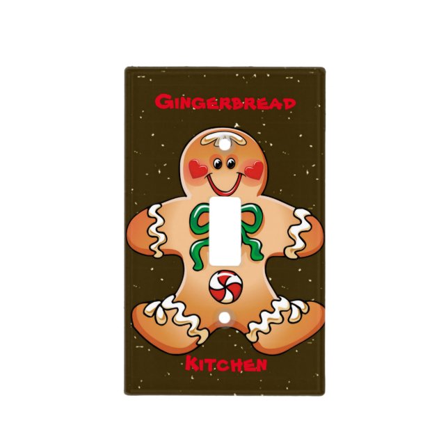 Gingerbread Man Kitchen Decor Light Switch Cover (Front)