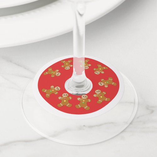 Gingerbread Man Line Wine Glass Tag